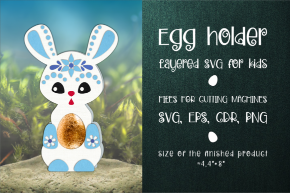 3D SVG Bunny Egg Holder for Christmas Blog Graphics