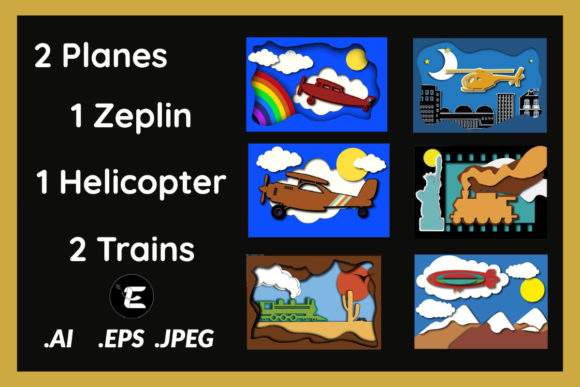 3D SVG Shapes: Train & Plane Papercut Bundle Review