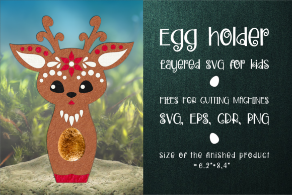 Deer Egg Holder Template SVG: A 3D SVG Christmas Asset