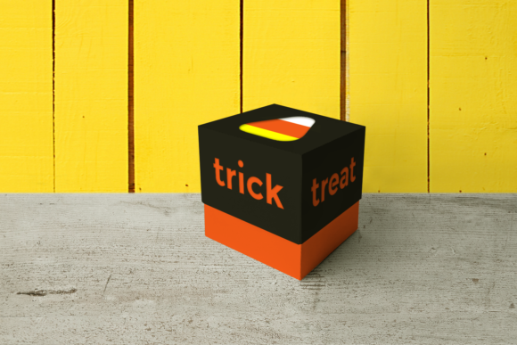 Halloween Candy Corn Cube Box: A 3D SVG Shapes Asset