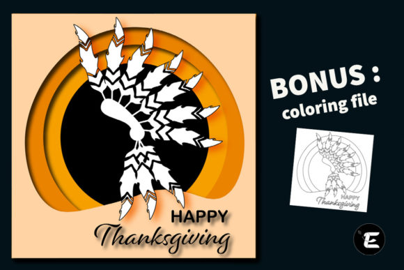 Happy Thanskgiving 3D SVG for Shadow Boxes & Branding