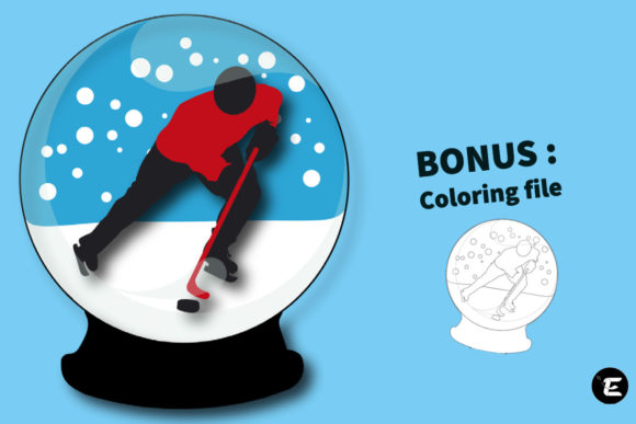 Ice Hockey Snow Globe: A 3D SVG Sports Gem