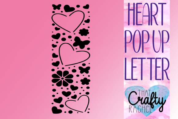 Letter I Pop Up Heart Template Graphic: 3D SVG Shapes
