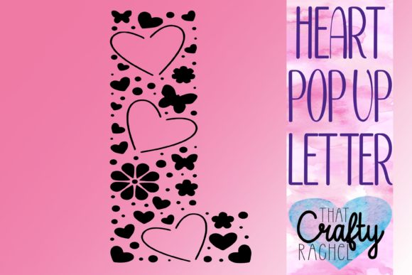 Letter L Pop Up Heart Template: 3D SVG Shapes