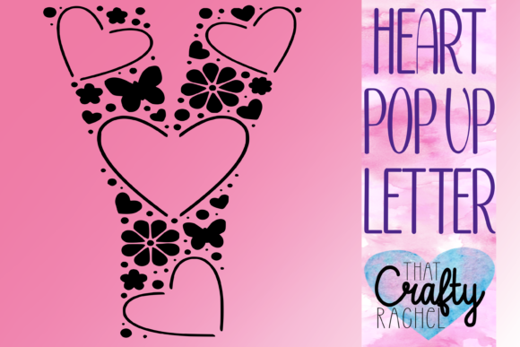 Letter Y Pop Up Heart 3D SVG for Shapes