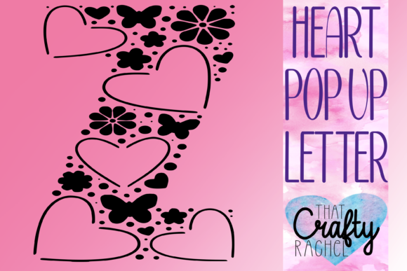 Letter Z Pop Up Heart 3D SVG for Shapes
