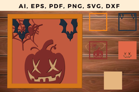 Multi Layer Halloween Frame Wall CutFile: 3D SVG Shadow Boxes