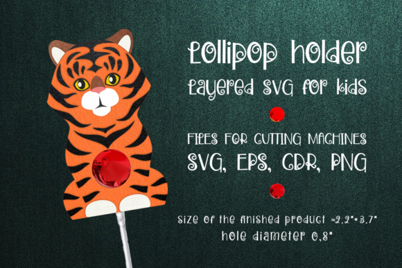 Tiger Lollipop Holder 3D SVG for Christmas Projects